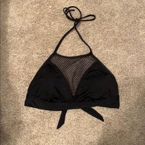 Black halter swim top with cage size M